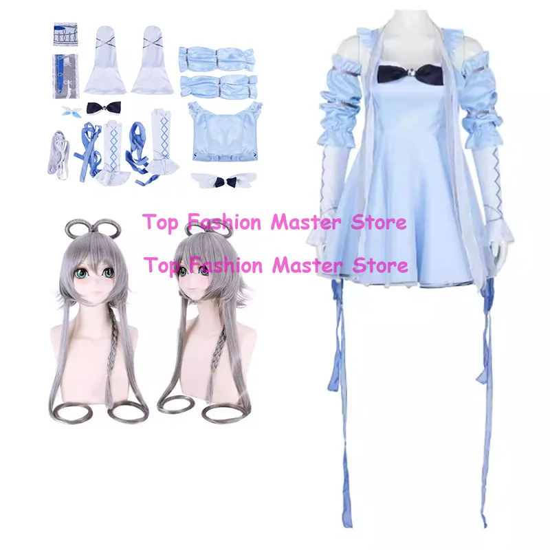 

Костюм для косплея аниме-блогера Луо Тяньи: синее платье, комплект одежды для выступлений, наряд для Хэллоуина и карнавальных вечеринок для женщин