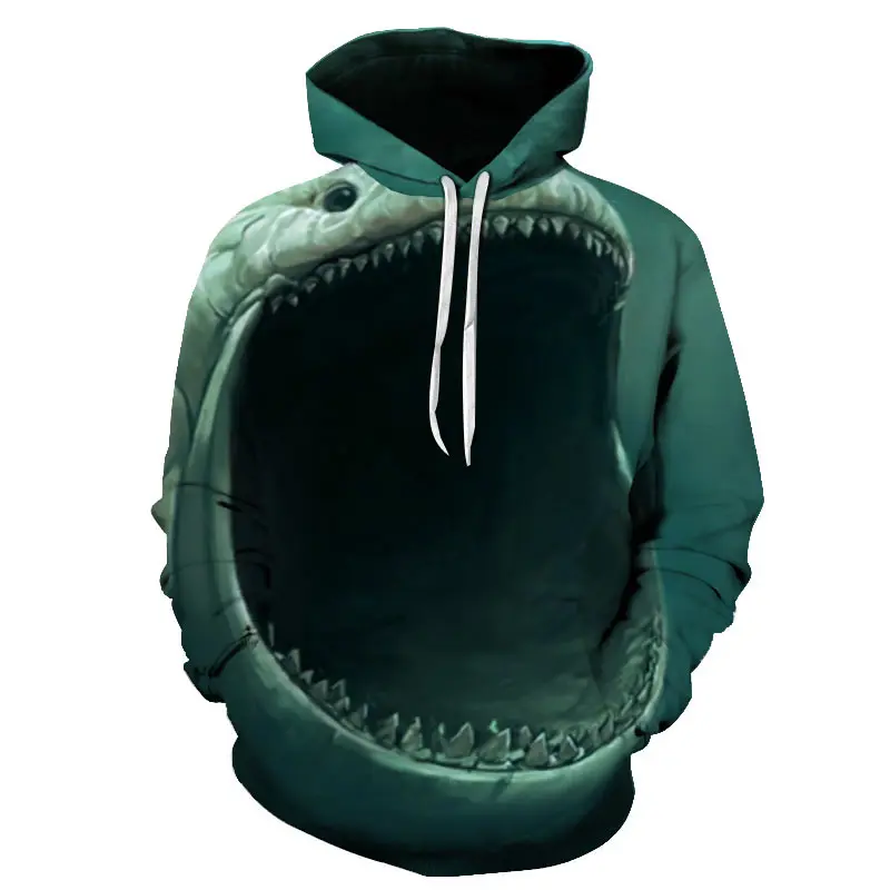 Spring Autumn 3D Print Deep Sea Animals 2022 Pattern Hooded Sweater Long Men's Fashion Casual Sports 3D Sea Monster Hoodie