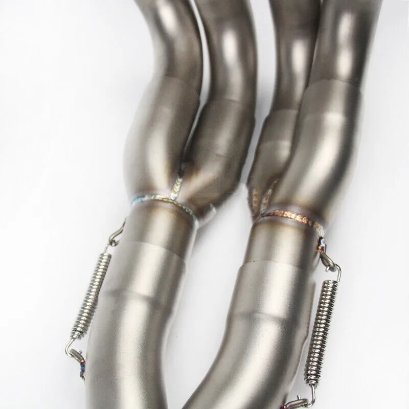 Für Yamaha R6 2006-2016 Komplettes Auspuffsystem mit schwarzen Endrohren, Schalldämpfer, Vorderem Verbindungsrohr, Auspuffsystemen und Auspuffrohren – Detail 2