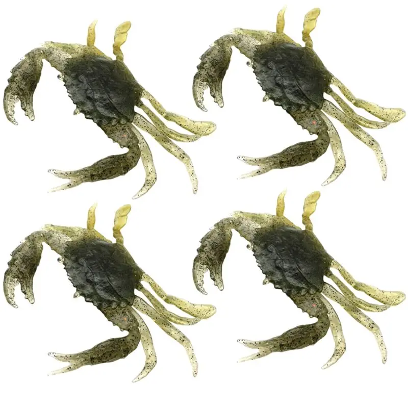 

B93B-мягкая рыболовная приманка 3D моделирование морская искусственная светящаяся рыболовная приманка для краба 4 шт. 13 см зеленая