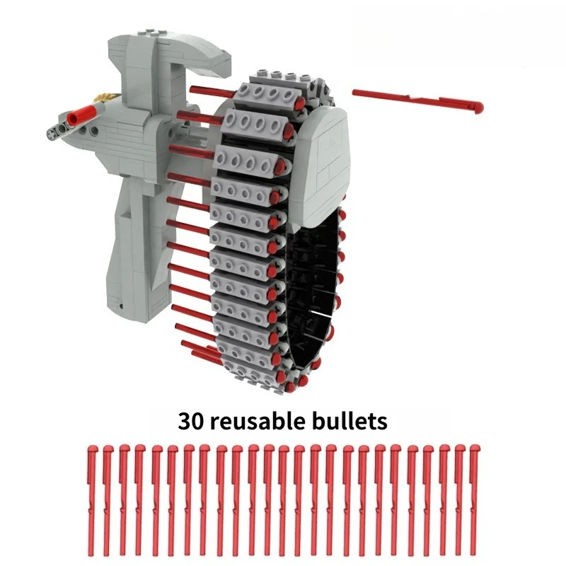 Kreatywny zestaw klocków do budowania, gra strzelanka z łukami, wyrzutnia + pociski, zabawki edukacyjne MOC dla chłopców, prezenty świąteczne