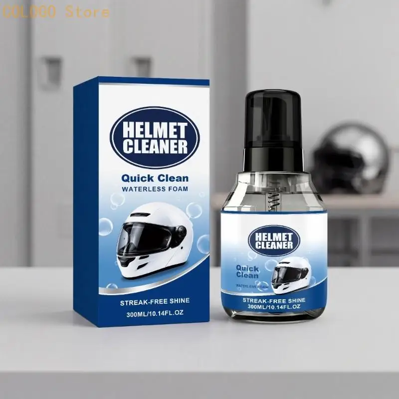 Helmet Interior Cleaner Splash 300Ml Waterless Foam for Sweat, Dust, Dirt, and Everyday Motorcycle Helmets Care Home or Garage