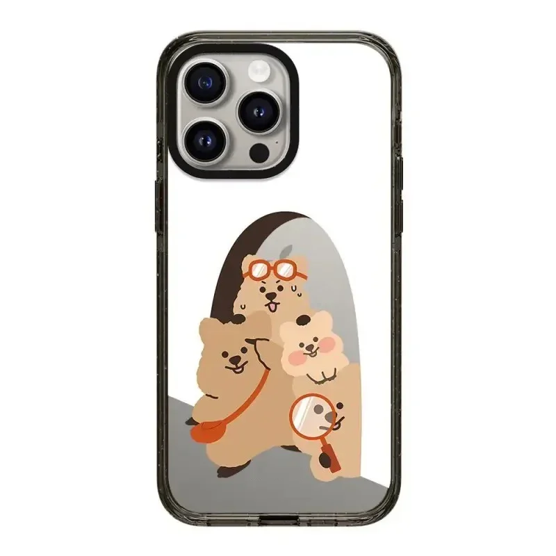 

Cartoon Bear Capybara 2.0 Acrylic Black Border Magnetic iPhone 12 13 15 14 16 Pro Max Protective Case, Fits iPhone 16 Pro Max