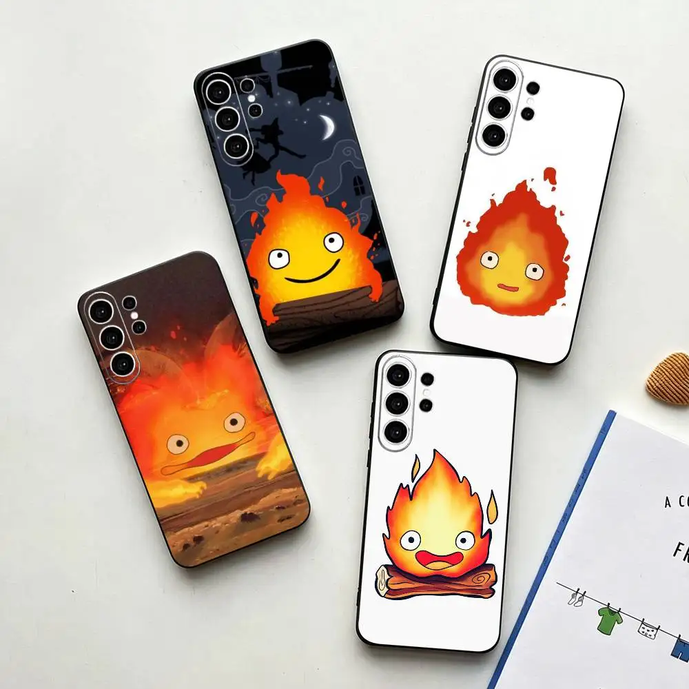 

Anime C-Cute C-Calcifer Phone Case For Samsung S25,S24,S21,S22,S23,S30,Ultra,S20,Plus,Fe,Note,10,9,5G Black Cover