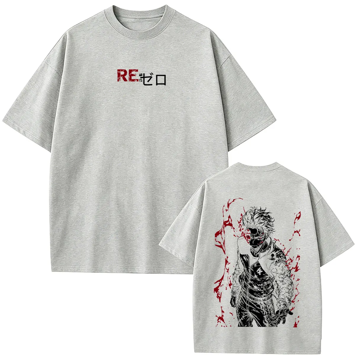 Anime Re:ZERO Starting Life in Another World T-Shirt Subaru Natsuki Grafik-T-Shirts für Männer und Frauen, Vintage, lässig, übergroßes T-Shirt – Detail 6