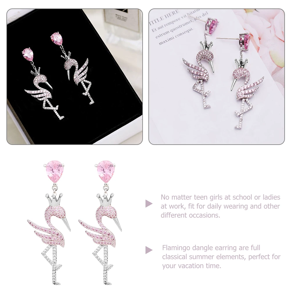 

Flamingo Bird Vintage Turquoise Bird Ear Animal Dangle Earrings Animal Earrings Pendants Daily Wear Summer Accessories