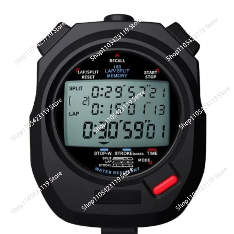 DT495B Stopwatch, 3 Rows 100 Memory, Competition Special, Waterproof, for Coaches & Referees