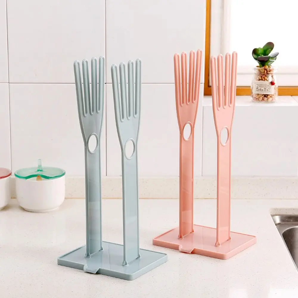 Plastic Glove Drying Rack Reusable Detachable Glove Storage Stand Holder Blue/Pink Household Daily Use Glove Dryer Holder
