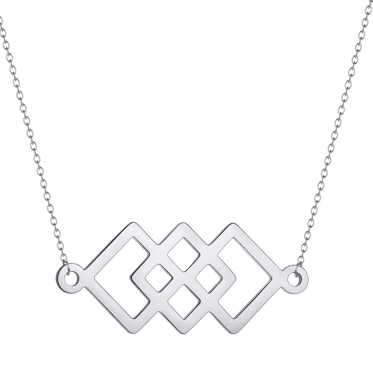 Colgante de Naya con patrón geométrico para mujer, joyería de triple cuadrado, elegante, simple, regalo de moda, joyería original de fantasía minimalista