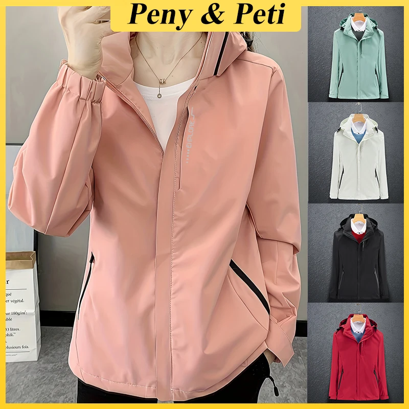 

Womens Autumn Jacket Windproof Running Sports Coats Hiking Outerwear