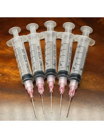 5 Pack 5ML/CC Premium Ink Filling Syringe with Blunt Needle Tip for Fountain Pen