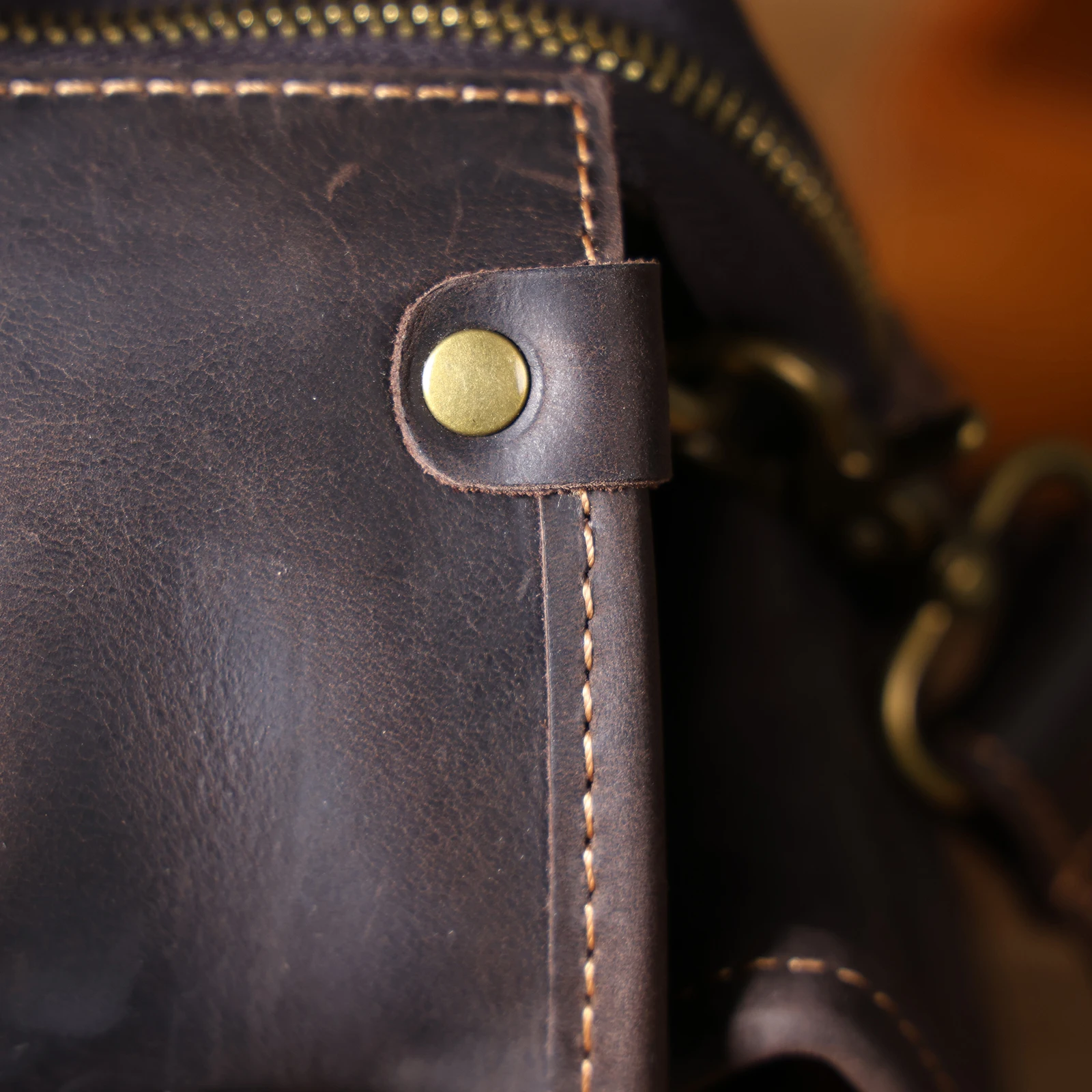 S.WORKER Vintage Echtleder Herren-Aktentasche 14" Laptop-Tasche Crazy Horse Leder Messenger-Handtasche Rindsleder Geschenkidee für Männer – Detail 16