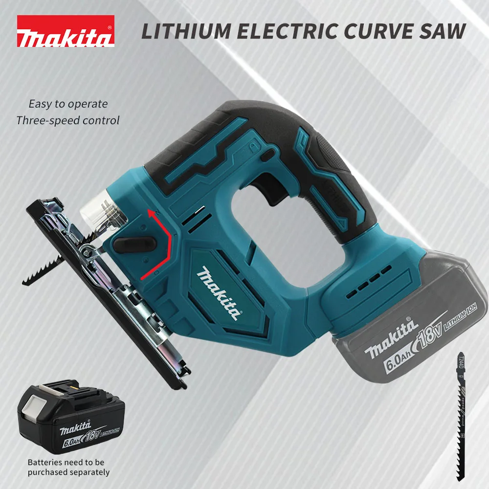 Makita DJV182Z 18V Brushless Jigsaw 340W Electric Jig with Saw Blade Cordless Barrel Handle Jigsaw DJV182 for Makita 18V Battery