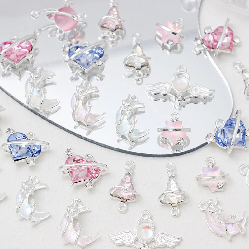 5PCS Stars Moon Christmas Tree Charms Alloy Pendant  For Jewelry Star Making Handmade Bracelet Necklace Diy Accessories