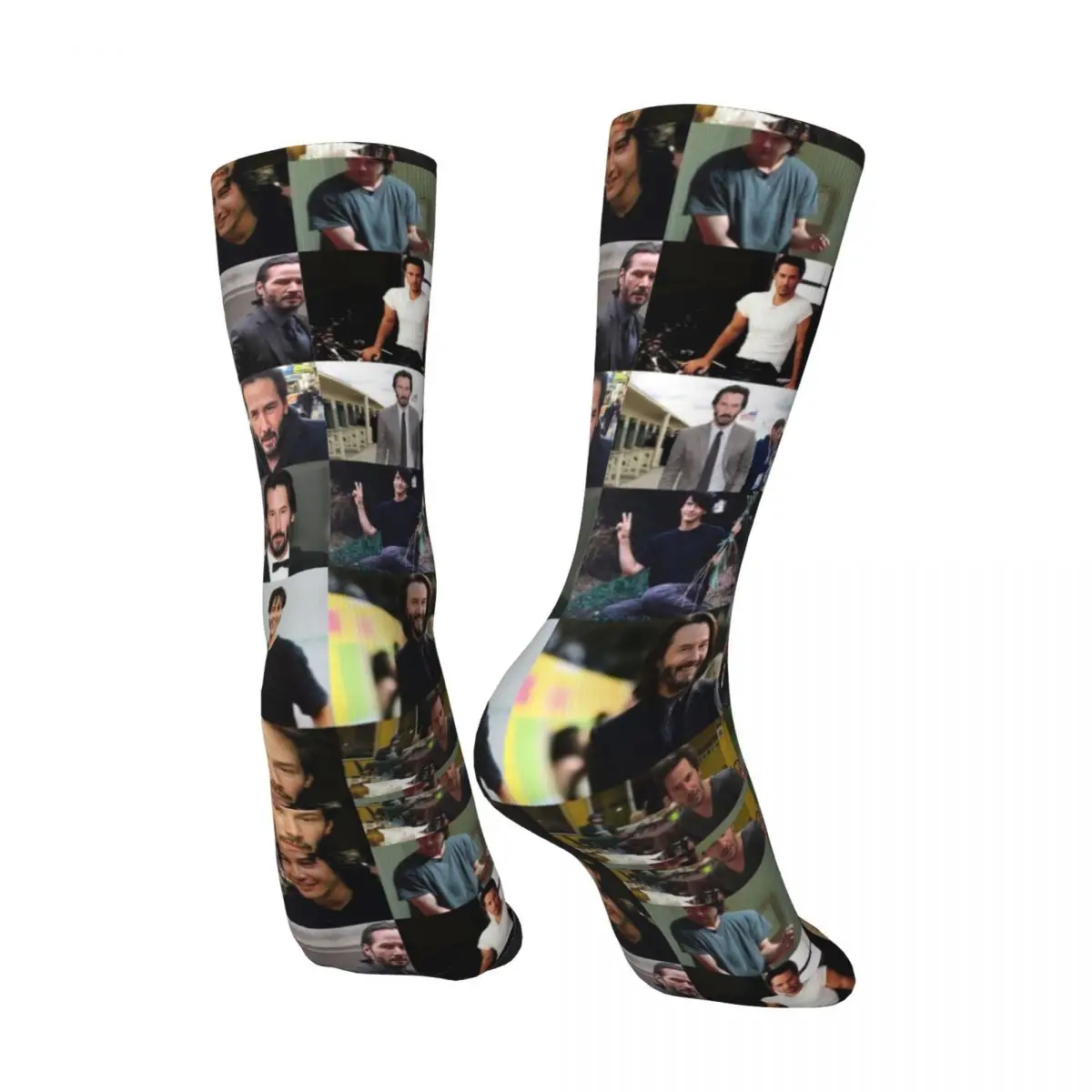 K-Kean Socks Collage Reeves Kawaii Stockings Autumn Anti Slip Women Men Socks Soft Custom Running Socks