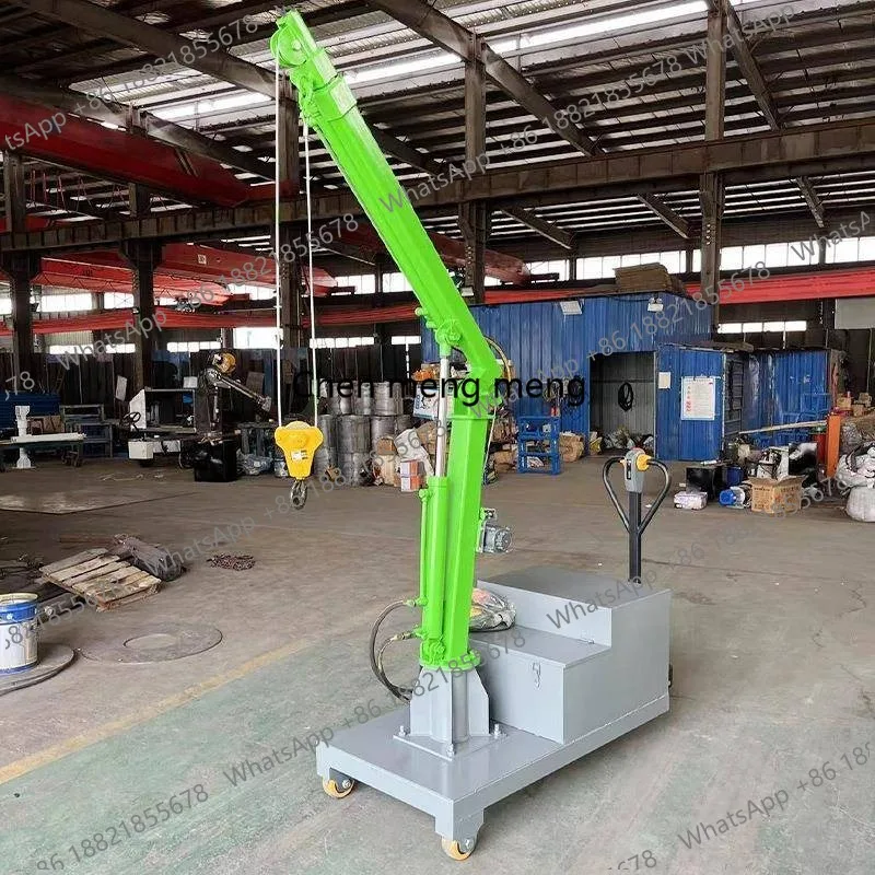Workshop Electric Walking Balanced Handling Crane 0.5T Single-arm Crane Mobile Rotary Hydraulic Small Crane 220V 72V