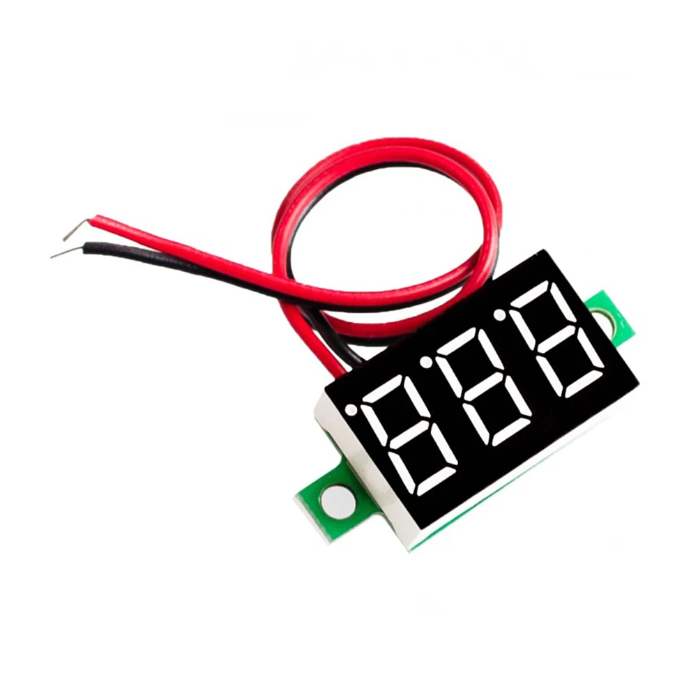 2 przewody Mini moduł woltomierz cyfrowy woltomierz 0.36 Cal woltomierz z ekranem LED DC 4.5V-30V woltomierz zasilanie mobilne samochodowy Tester