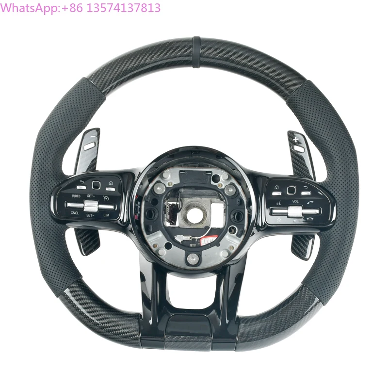 

Carbon Fiber Steering Wheel Fit for Mercedes Benz W204 W205 W211 W212 W222 AMG GT GLE CLA with Led Steering Wheel Custom