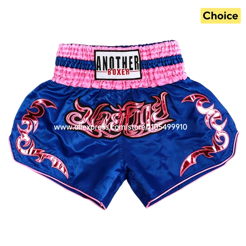Traditionelle Muay Thai Shorts Kampf-Kickbox-Shorts für Männer Frauen Jungen Mädchen Stylische Rosa Blaue Thai-Boxshorts MMA-Trainingshosen