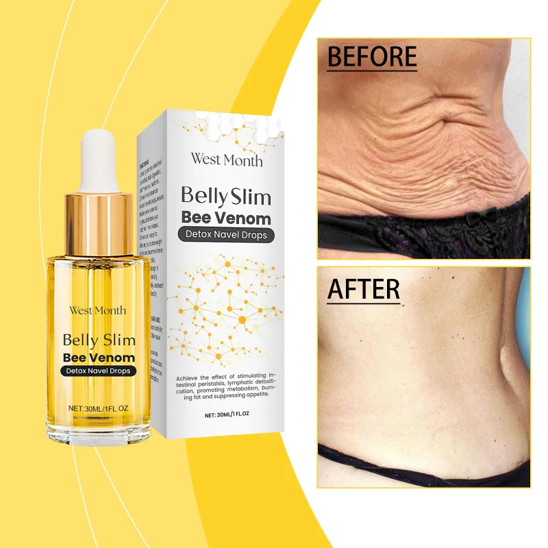 

Bee Venom Body Toning Serum-Gentle Detox Metabolism Support With Ginger Black Pepper-Slimming Navel Drops For Digestive Health