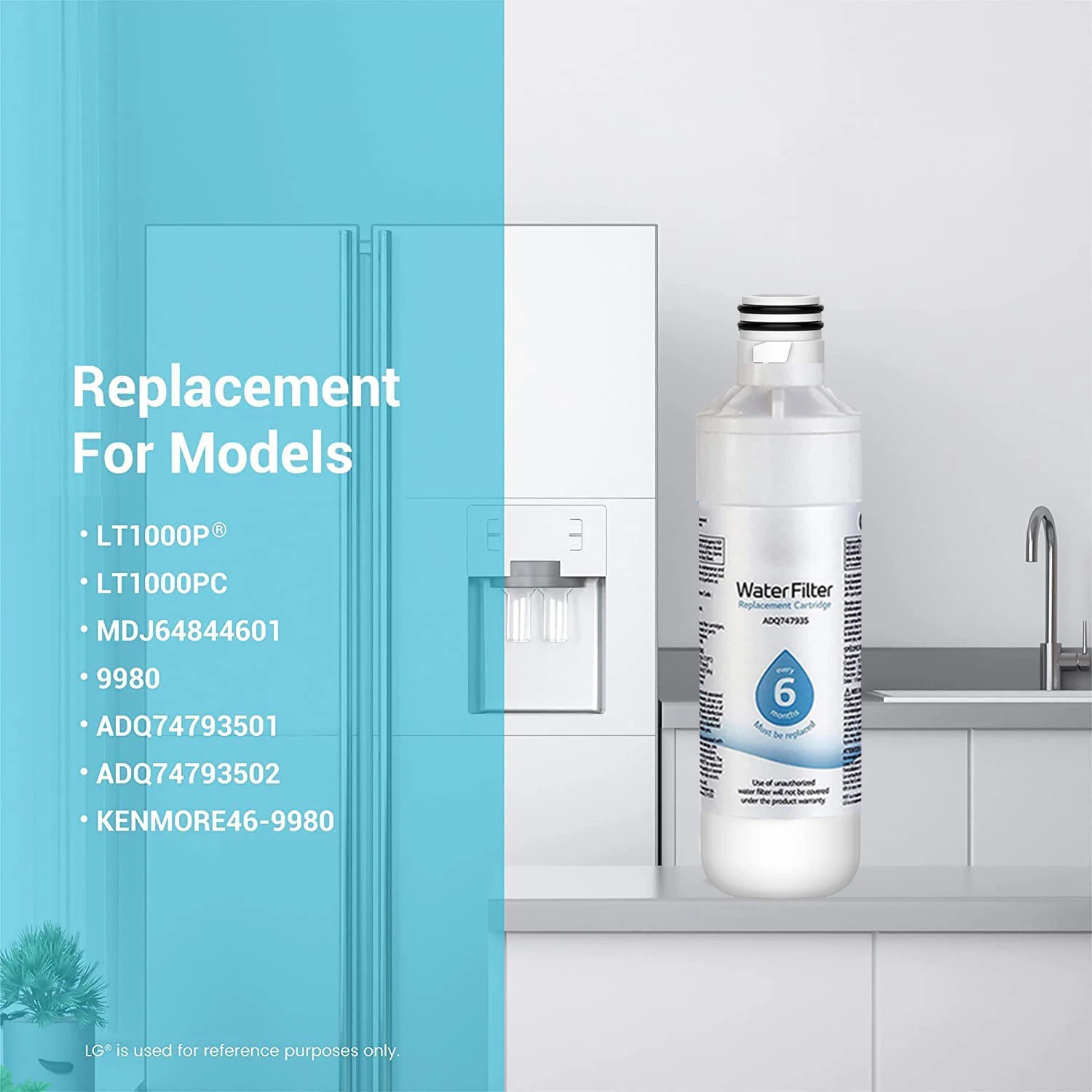 Compatible with LT1000P Refrigerator Water Filter for ADQ74793501 ADQ74793502 MDJ64844601 Kenmore 469980 9980