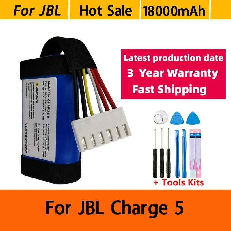 NEW 18000mAh GSP-1S3P-CH40 For JBL Charge 5 Charge5 Original Wireless Bluetooth Speaker Battery Replacement Batteries Batterij