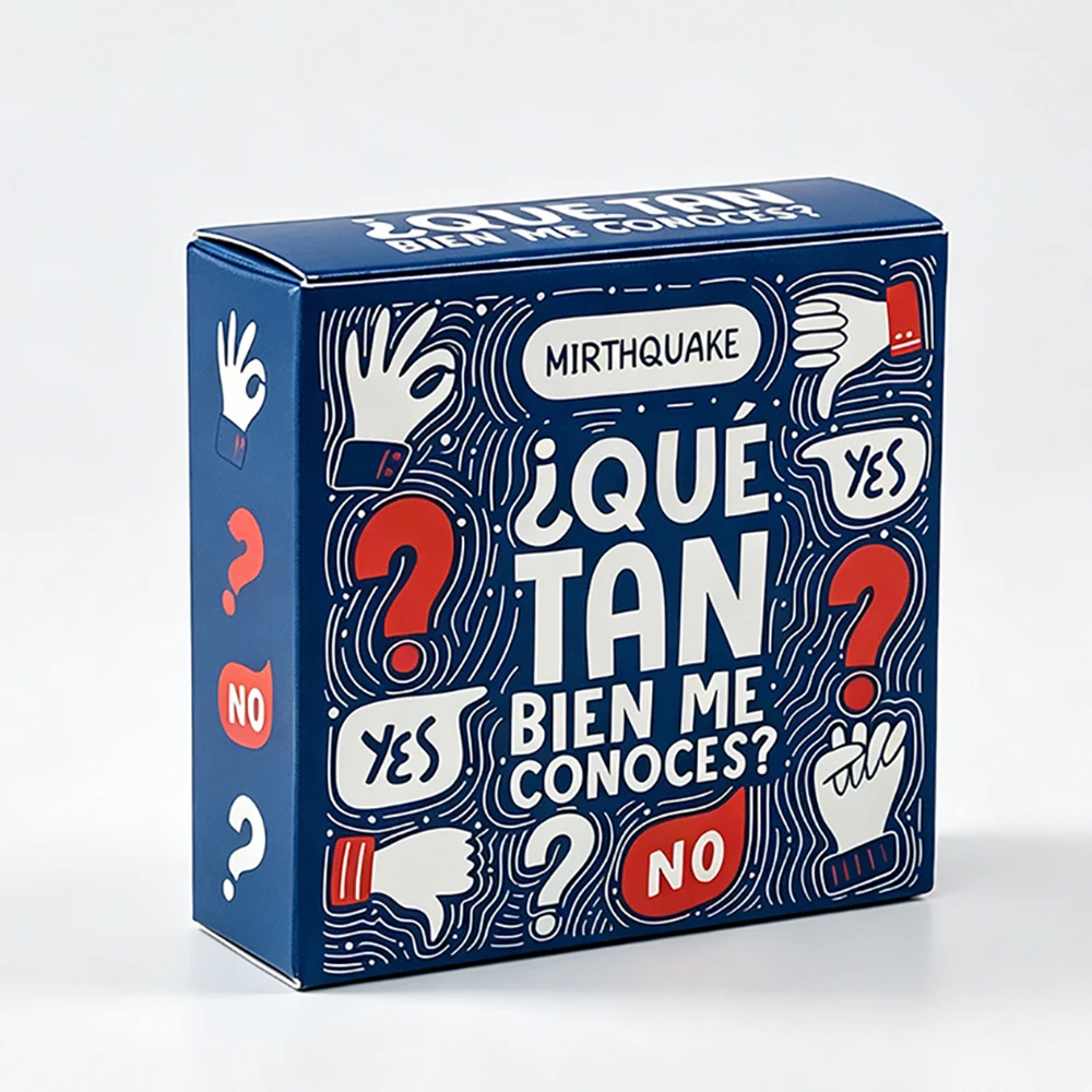 Mini Spanish Game Cards ¿Qué Tan Bien Me Conoces? 50 Conversation Game Family Friends Couple Interactive Board Game Travel Game