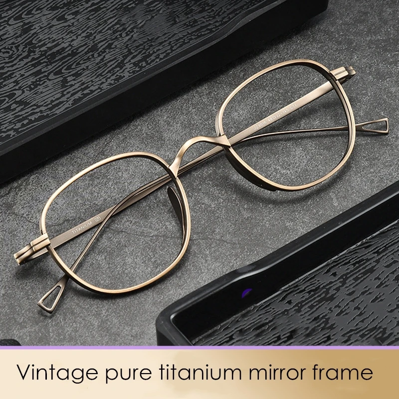 

Handmade Classic Glasses Frame Men Pure Titanium Gold Prescription Eyewear Ultralight Frameless Eyeglasses for Men una pieza