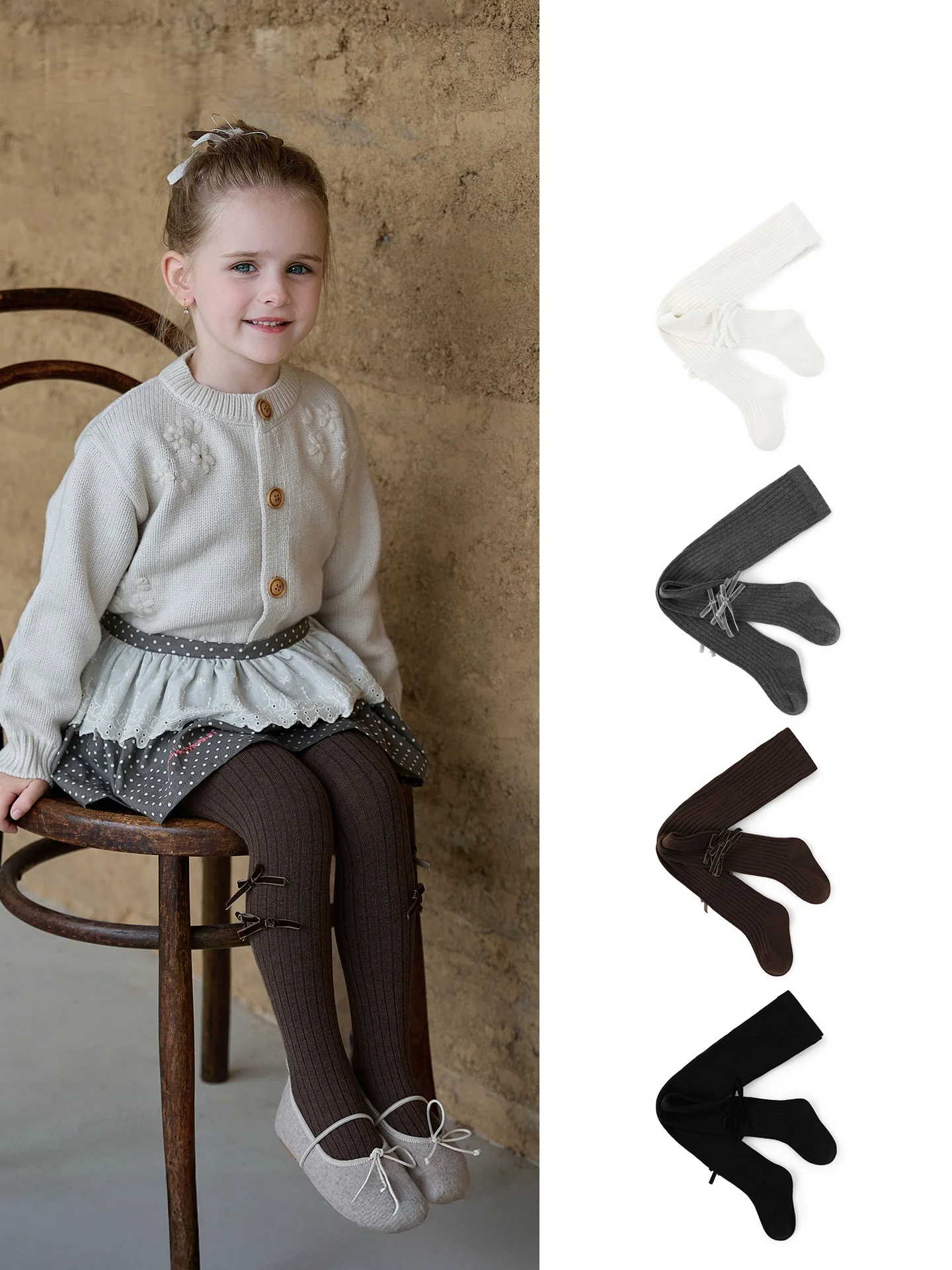 

1-10Y Baby Girls Cotton Bowknot Tights High Elastic Comfortable Knitted Leggings Kids Fashion Solid Color Dance Socks Pants