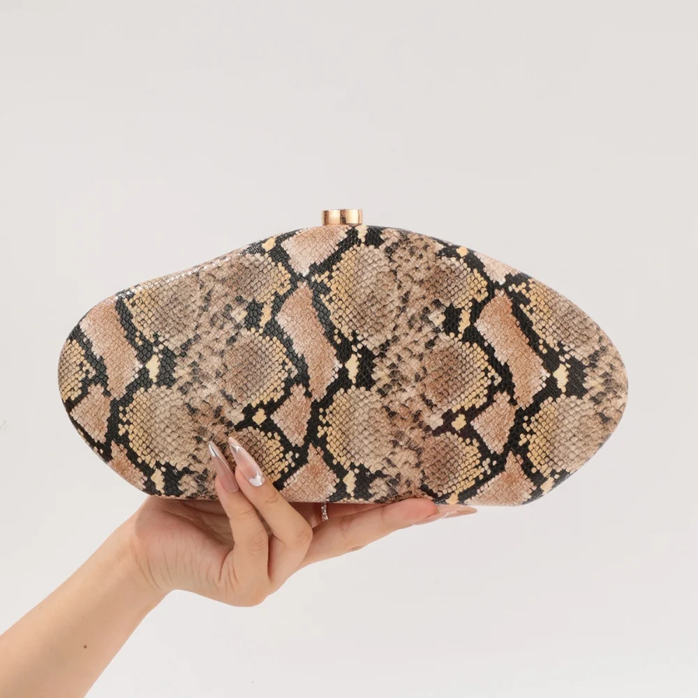 

New Arrival Fashion Serpentine Acrylic Evening Clutch Bag Special-shaped Women's Handbag Chain Shoulder Bag Wedding Purse Clutch
