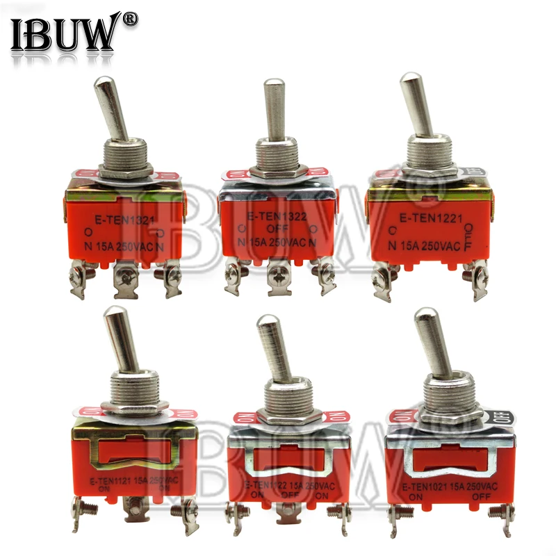 1PCS E-TEN1322 E-TEN1321 E-TEN1221 E-TEN1122 E-TEN1121 E-TEN1021 15A/250V Switch Miniature Toggle Switches 1322 1321 1221