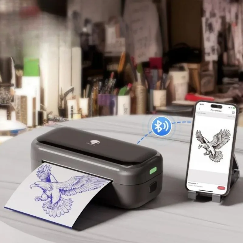 Professional Thermal Tattoo Printer Small Portable Printers Home Bluetooth Mobile Phone Tattoos Thermocopier Tattoo Supplies