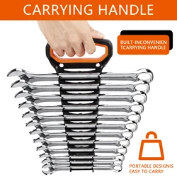 2Pcs Wrench Holder Wrench Organizer Tray Tool for Storing 8mm-19mm Metric SAE Wrenches Storage Rack Hand Tools Organizer Cabinet