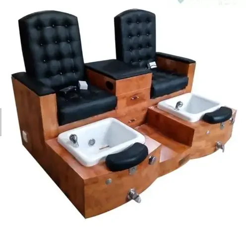 

Factory Hot Sale High Quality Cheap Salon Black Double Seater Modern Foot Massage Pedicure Spa Bench Station Chair