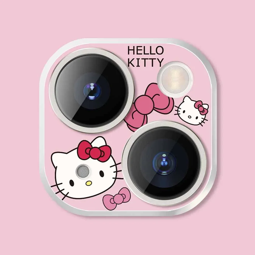 Cartoon Hello Kitty Protective Glass Film Tempered Glass For iPhone 15 14  Pro Max 13 12 11 Back Camera Lens Screen Protector