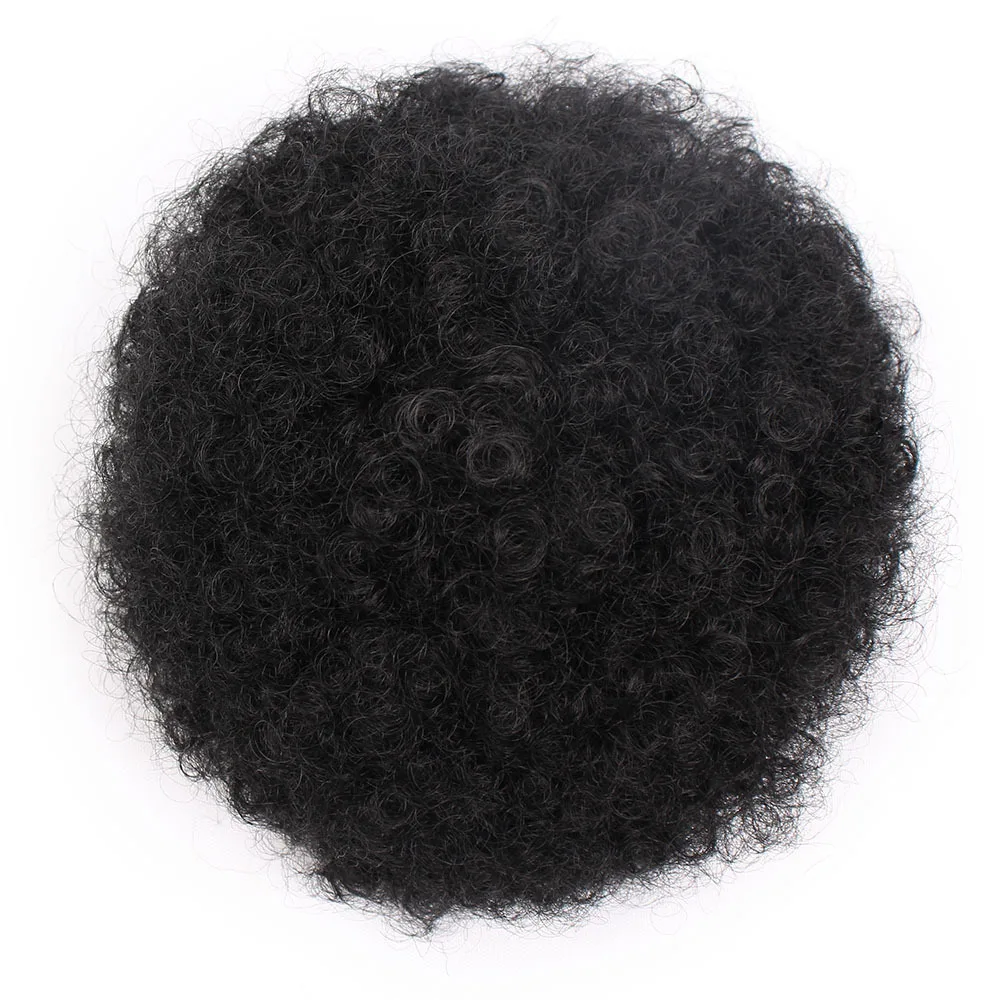 Coleta Afro Puff con cordón para mujeres negras, pelo sintético corto y rizado, extensión de moño Afro, 1 unidad