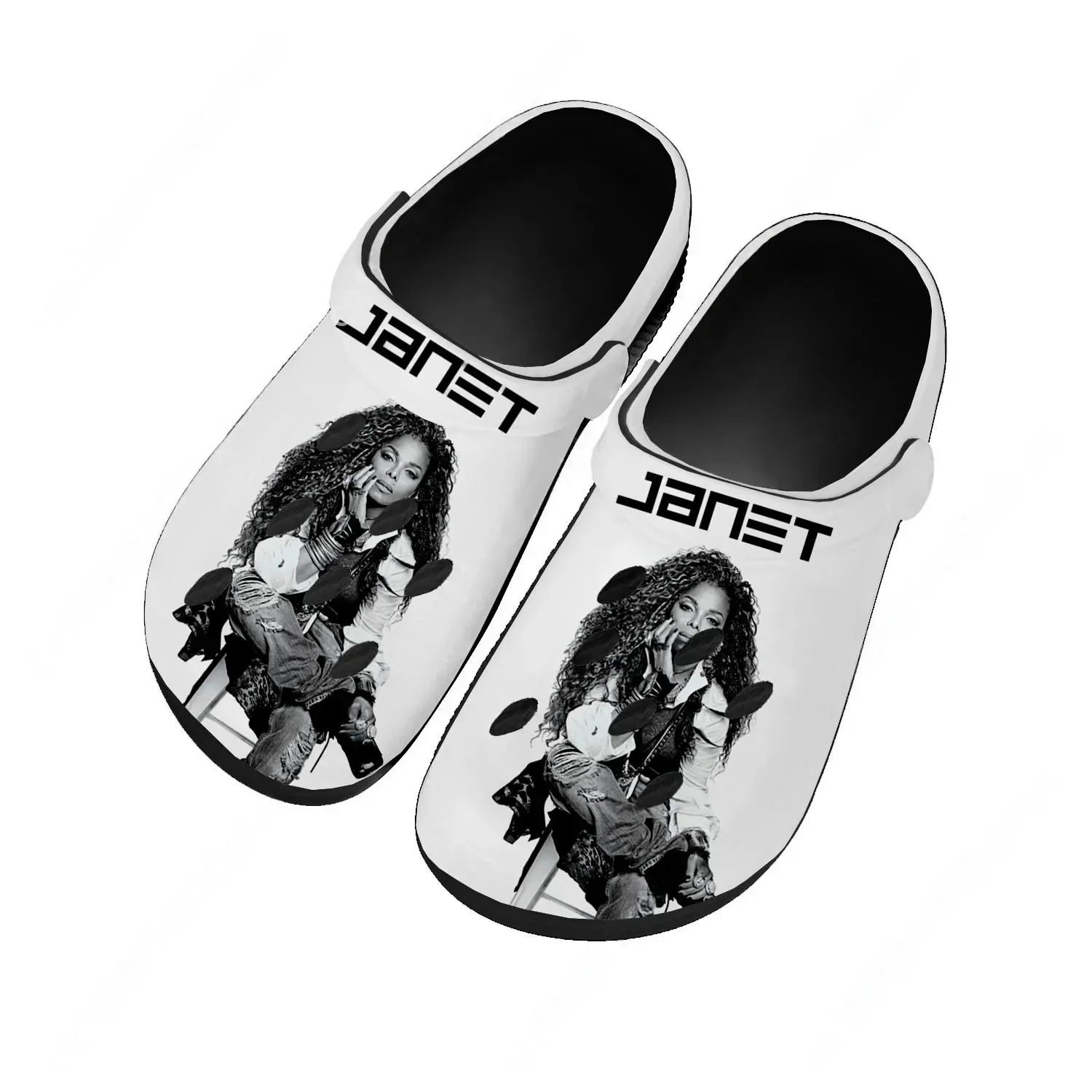 

Janet Jackson Water Shoes Mens Womens Comfortable Fashion Home Garden Clogs Customizd Sandals Beach Breathable Hole Slippers