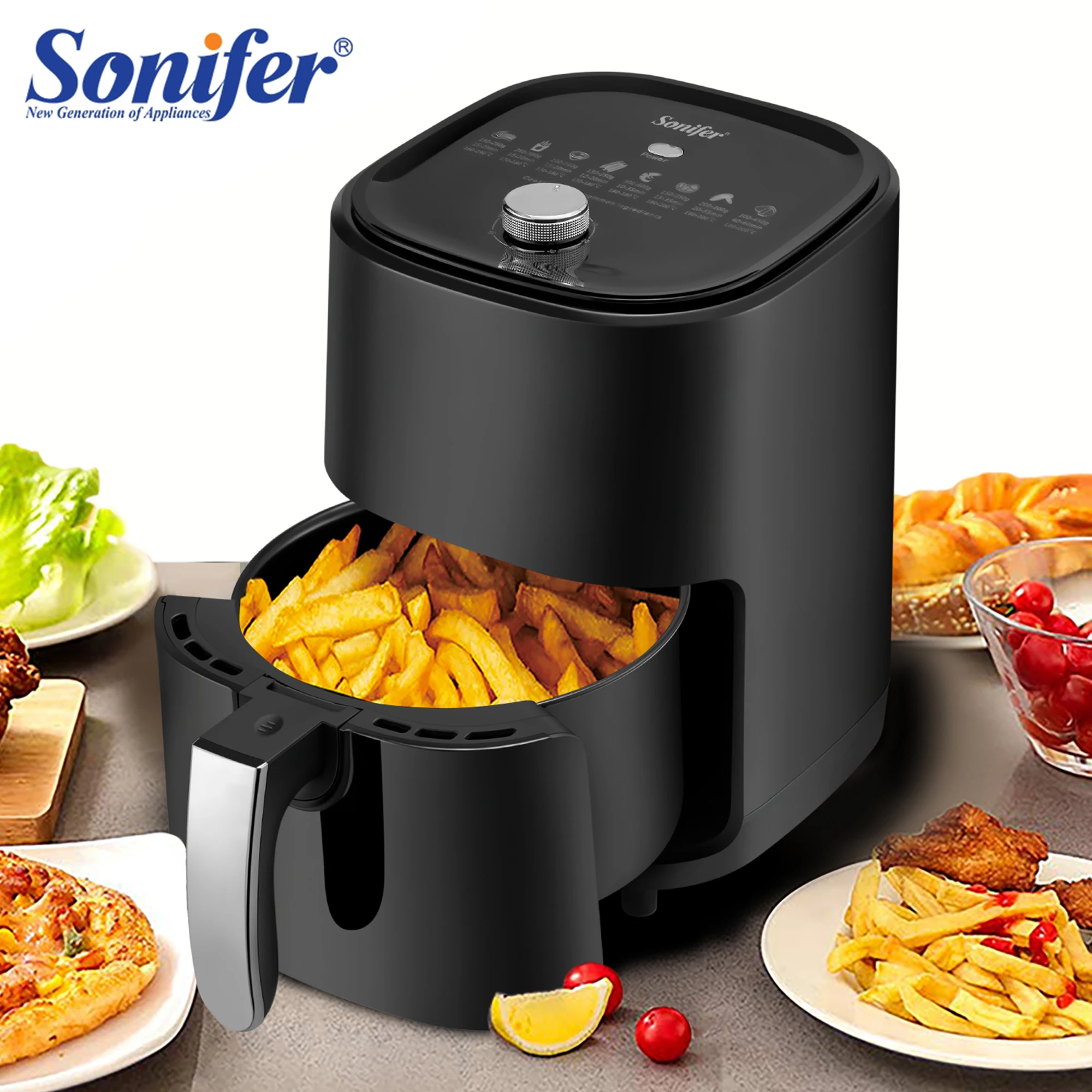 2.8L Air Fryer Without Oil Oven 1200W Multifunction Electric Deep Fryer Nonstick Basket Kitchen Cooking Frying Sonifer