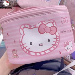 Sanrio Hello Kitty Pink Makeup Bags Y2k Cute Pu Leather Storage Bag Large Capacity Women Japan borse di moda in stile coreano