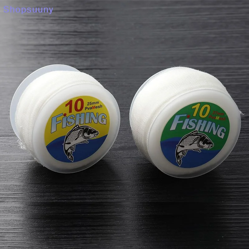 [SU] 10m PVA Diameter 25/37mm Mesh For Carp Fishing Water Soluble Groundbait Feeder Mesh Funnel Fishing Lure Bag Fishing Tool