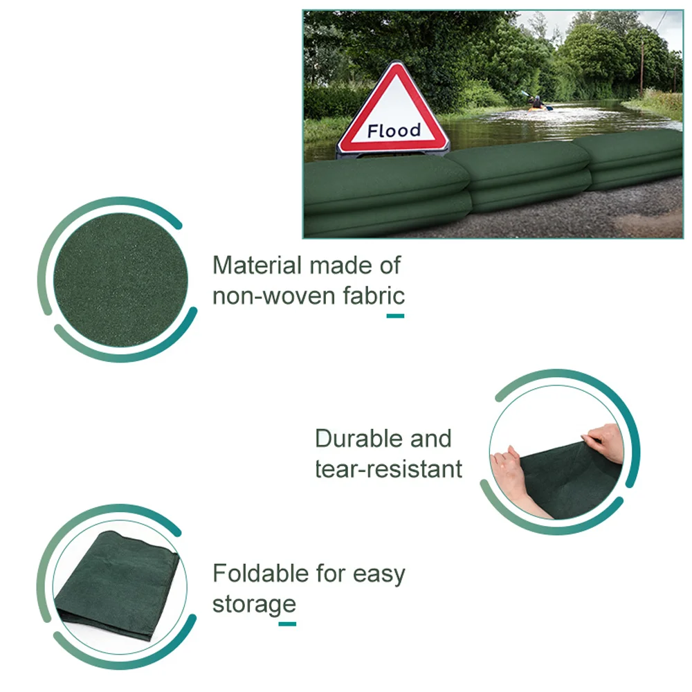 1 قطعة حواجز الفيضانات المنشط للمياه لباب المنزل أكياس الرمل الرملي لمكافحة التحكم في الفيضانات الوقاية الماصة للطابق السفلي