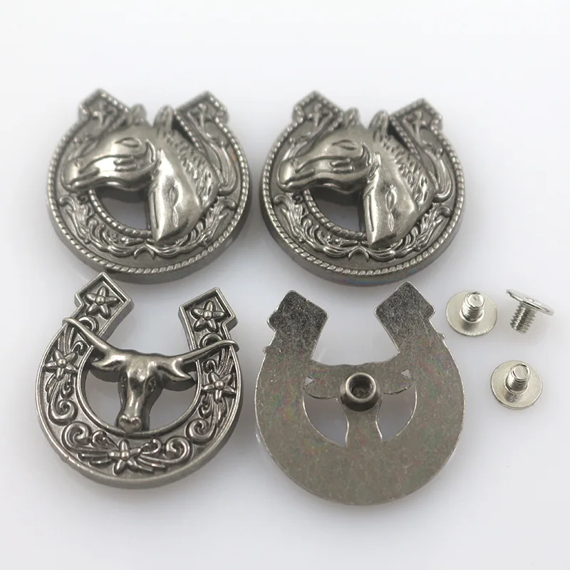 5 sztuk Conchos do skóry skórzane ozdobne guziki Conchos metalowy kołek śruba tylny nit DIY kreatywność akcesoria do produktów