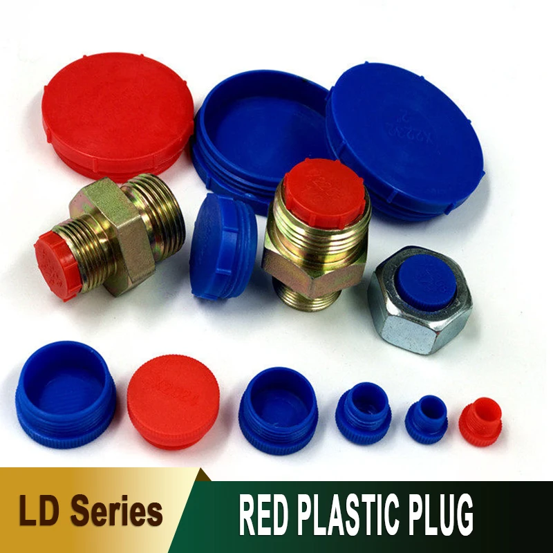LD-G1I8-3 LD Series Red Plastic Plug Inner Thread Dust Cap Oil Pipe Protective Cover Screw Hole Decor Plug Anti-Rust Waterproof