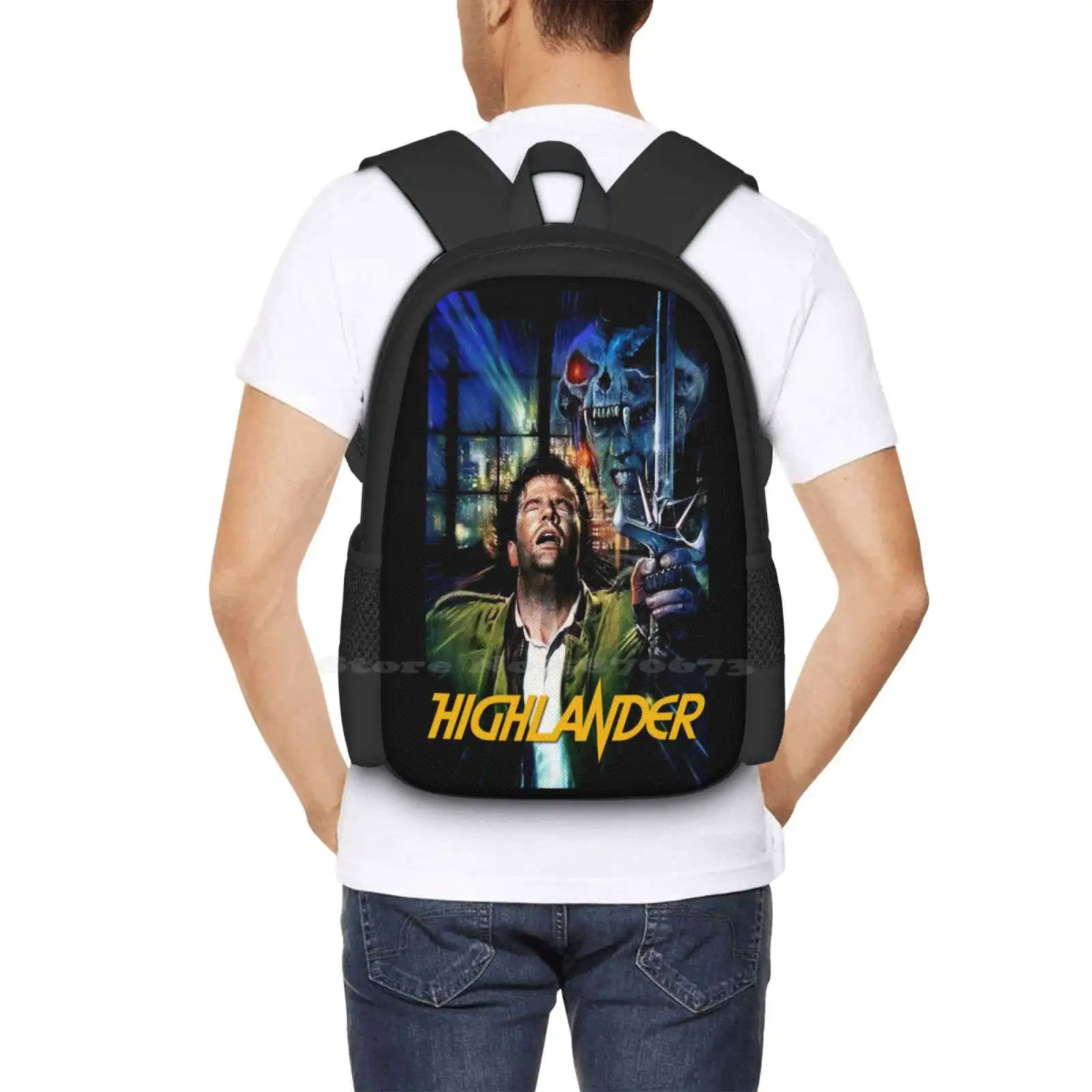 Mochila Rainha Highlander, Obra de Cartaz Original, Design de Moda, Viagem Laptop, Bolsa Escolar, 1985