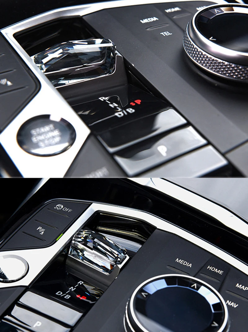 For BMW G20 G12 i3 G28 i4 G26 i7 G70 ix3 G08 X5 G05 X6 G06 X7 G07 LHD RHD Metal Base Crystal Gear Shift Knob Engine Button