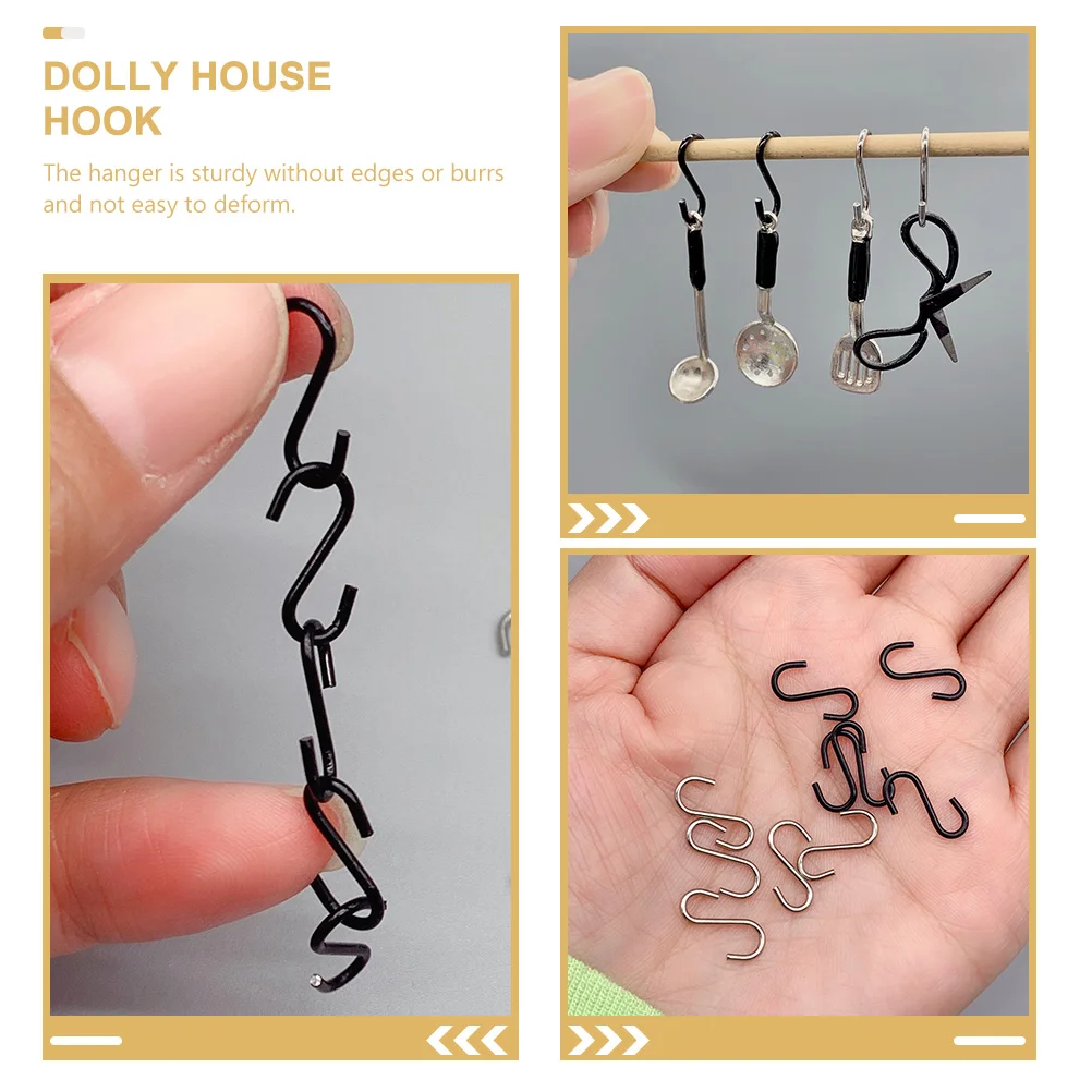 S Hook Hooks House Tiny Hanging Mini Kit casa delle bambole gioielli finta cucina Wire Hook Miniature Play Hanger piccola bambola Lure Rack