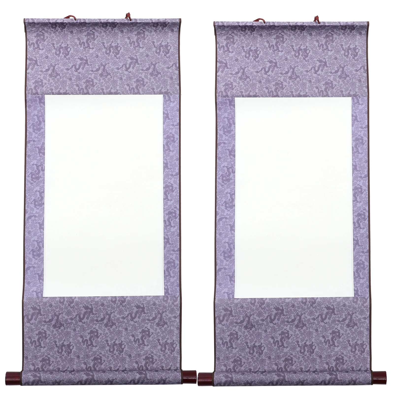 2 Pcs Calligraphy Paper Blank Scroll Paint Mini Scrolls Blue Chinese Qingming Child