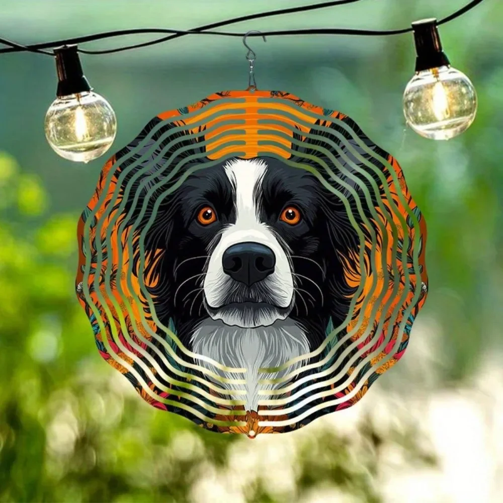 CIFBUY Windspiele 3D Mandala Metall Garten-Deko 360° Drehbar Hängende Dekoration für Terrasse, Garten, Rasen, Veranda