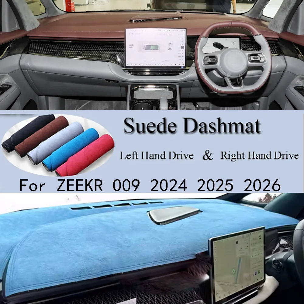 

Для ZEEKR 009 2024 2025 2026: Коврик на приборную панель из замши и кожи, защитный чехол-накладка от солнца, автомобильные аксессуары
