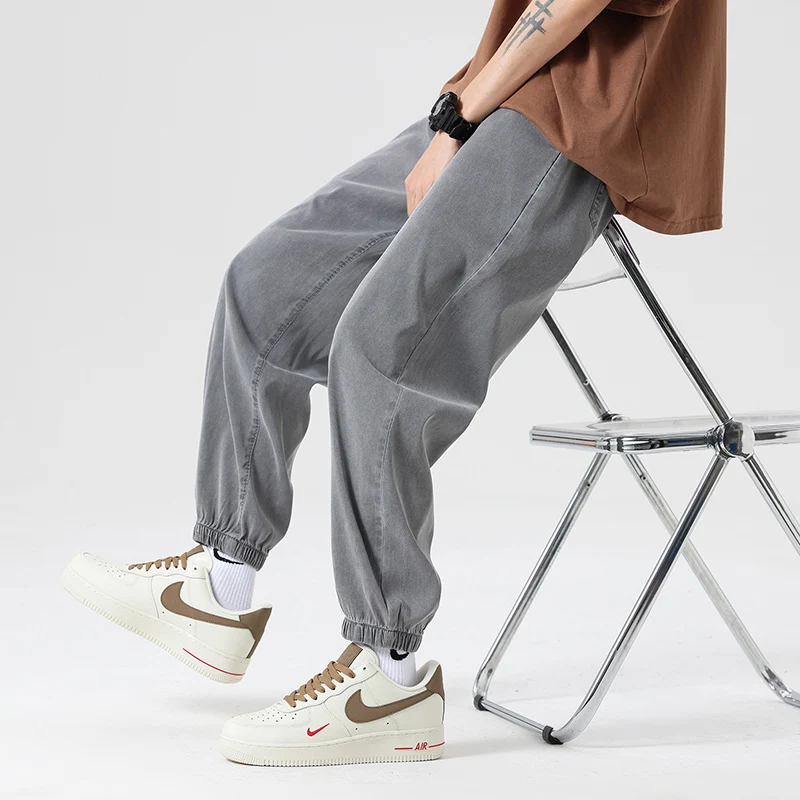 

Men Fashionable Trendy Loose Comfortable Versatile Breathable Pants for All Seasons Outdoor Hiking Sports Leisure Ice Silk Jeans